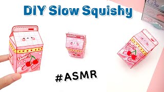 [ASMR] Cách làm Squishy Hộp Sữa 3D tăng chậm bằng giấy Ô ly // Quyển Sách Nhỏ