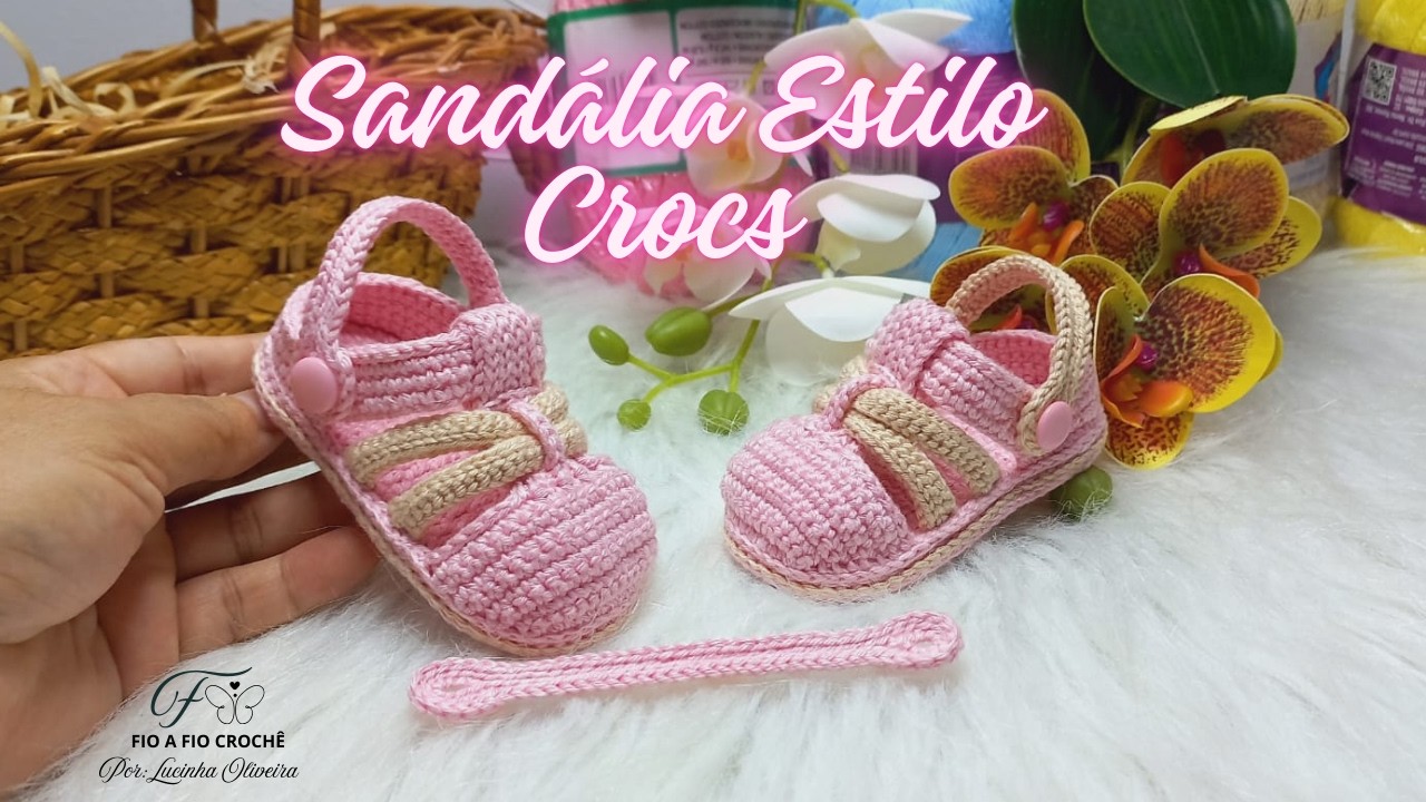 Crochê para Bebê: Sandália Estilo Crocs – Receita Completa 10cm