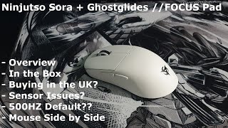 Ninjutso Sora Review - Mouse Side By Side  - Ghostglides FOCUS Pad - Pulsar X2 Alternative