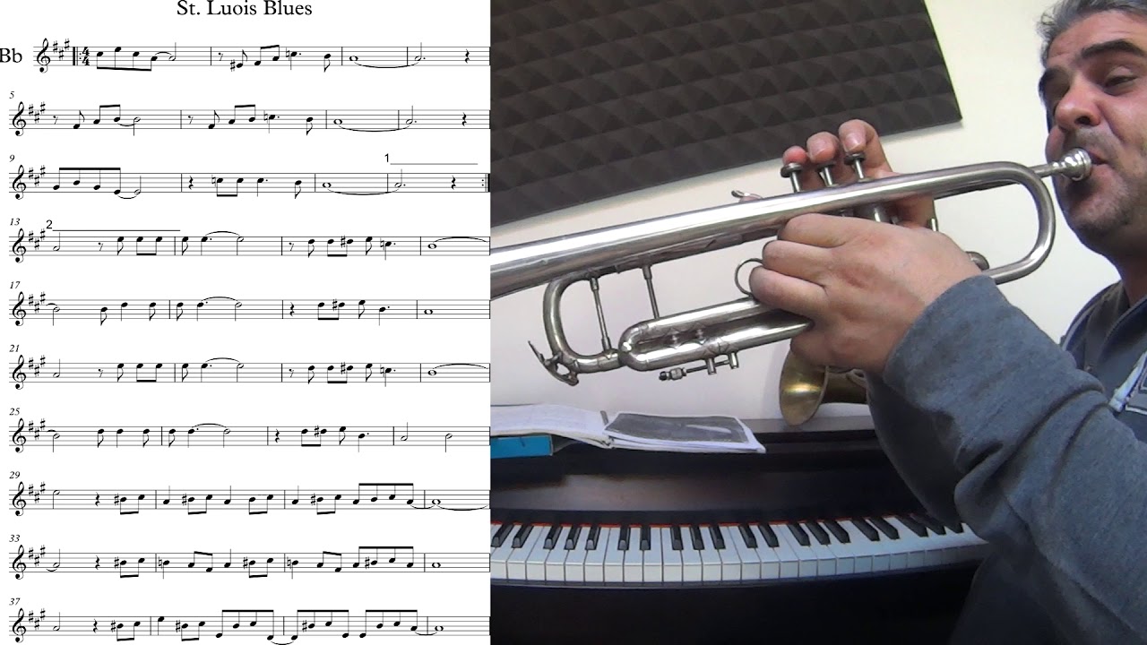 St. Louis Blues - trumpet cover (slow theme tutorial) - YouTube