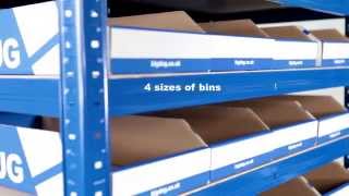 BiGDUG Storage Bays With Flat Pack Cardboard Bins