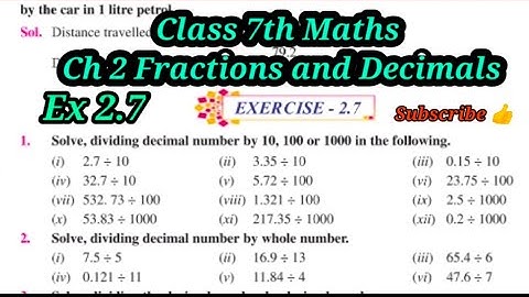 Class 7th Maths Ch 2 Fractions and Decimals Ex 2.7 PSEB/CBSE NCERT. very easy explained 👍 Subscribe