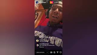 Moneybagg Yo on live in the studio recording new music 🎶 he said what?! 😯