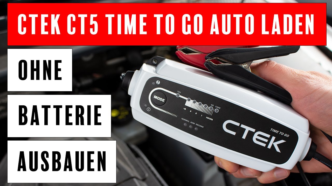 Autobatterie laden mit Ladegerät ohne Ausbau - CTEK CT5 TIME TO GO - 8  einfachen Schritte 