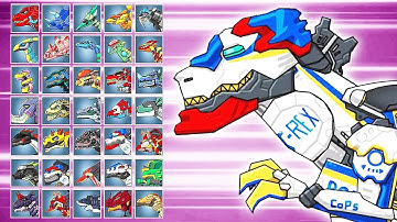 Dino Robot Battle Arena: T-Rex Cops (Assembly + Fights) | Eftsei Gaming
