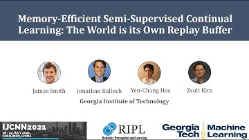 Memory-Efficient Semi-Supervised Continual Learning: The World is its Own Replay Buffer