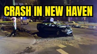 Motor Vehicle Crash Lawrence St and Orange St New Haven.