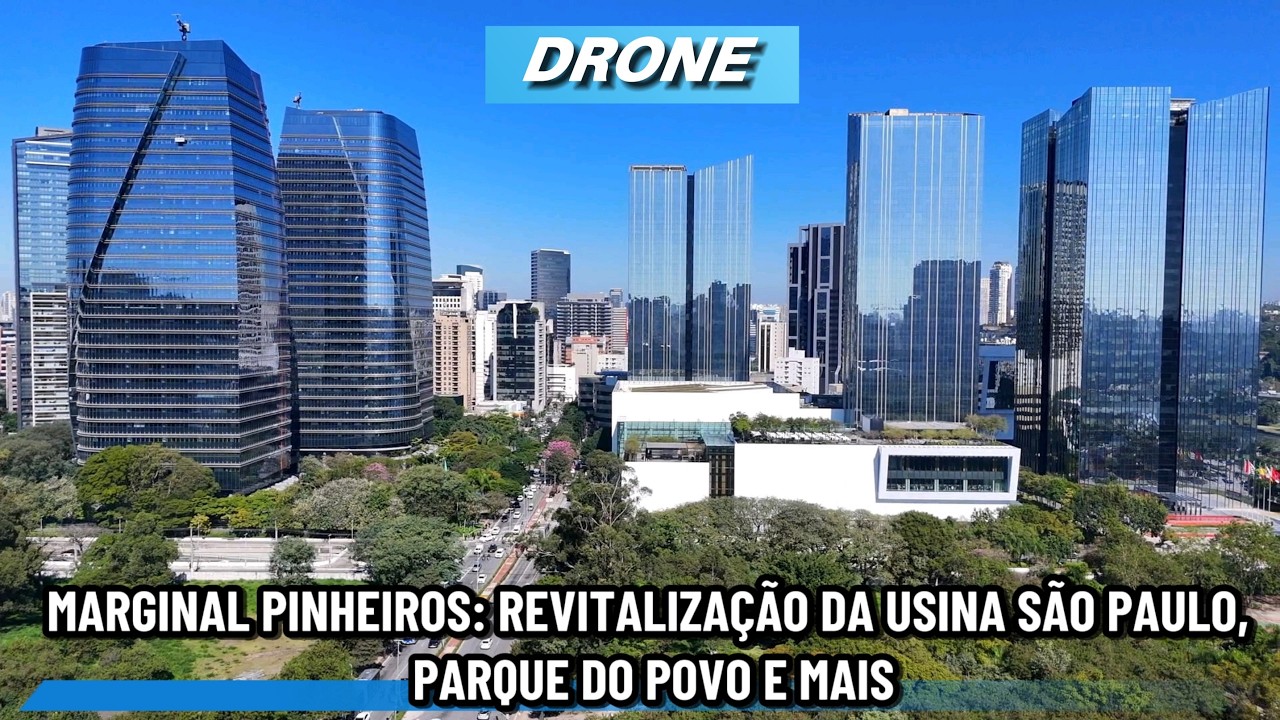 Vídeo quente! Drone na Marginal Pinheiros: Obras na Usina São Paulo, Pq. do Povo e mais - São Paulo