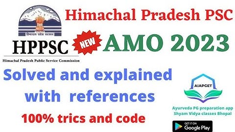 HPPSC Ayurveda Medical Officer 2023 exam paper answers | HPPSC AMO 2023 question paper solving video