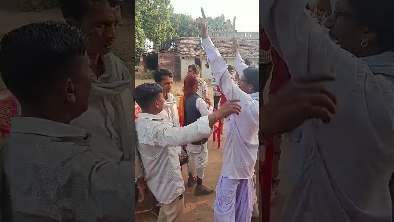 आदिवासी परम्परा दिवाली का गीत गाते हुए