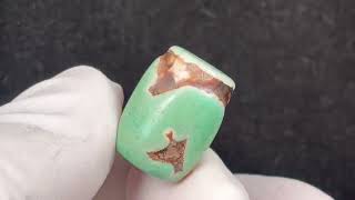 中国美術 天珠石 西蔵 チベット 長5.3cm 旧家蔵 KN61 ヴィンテージ：「雪域天珠：老緑色虎牙」西蔵（チベット）天珠 直径約