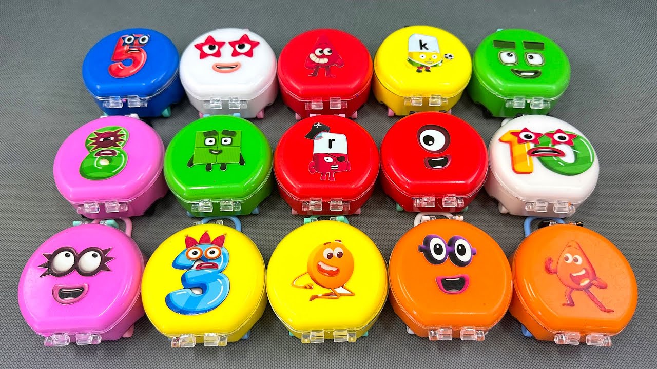 Picking Numberblocks, Alphablocks from Colorful Rainbow Slime ASMR