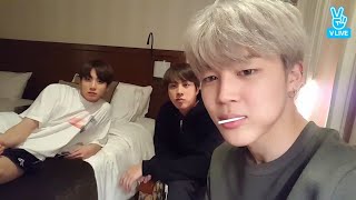 [ENG SUB] BTS VLIVE FULL (15/12/2016) JIN, JIMIN, JUNGKOOK EAT JIN VLIVE 2016