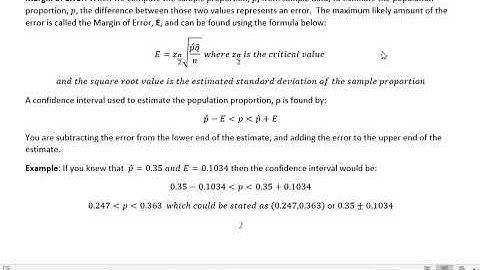 Statistics: Margin of Error