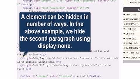 JQUERY Tutorial : jQuery visible selector