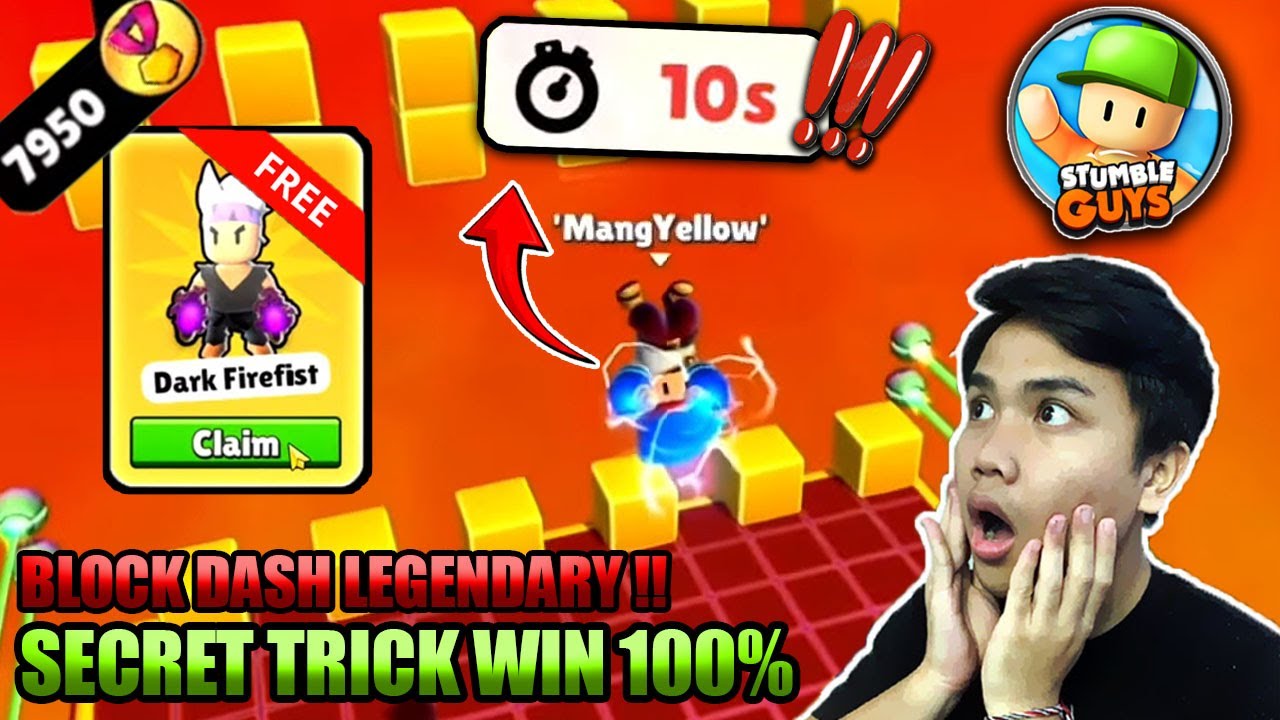 SECRET TRICK BLOCK DASH LEGENDARY AUTO WIN 100% and UNLOCK DARK