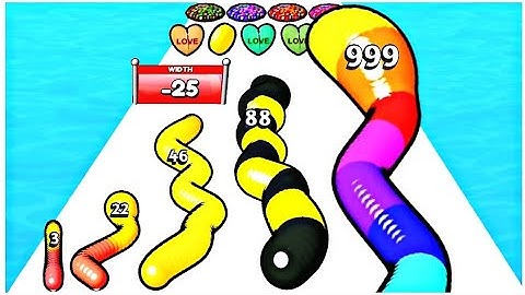 GUMMY WORM GO! - Level Up 🪱 Worm Run 3D (Rainbow Color Math, Snake Run Asmr Gameplay)