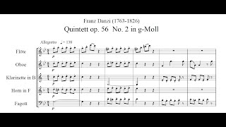 Franz Danzi - Wind Quintet, op. 56 no. 2 (with Score)