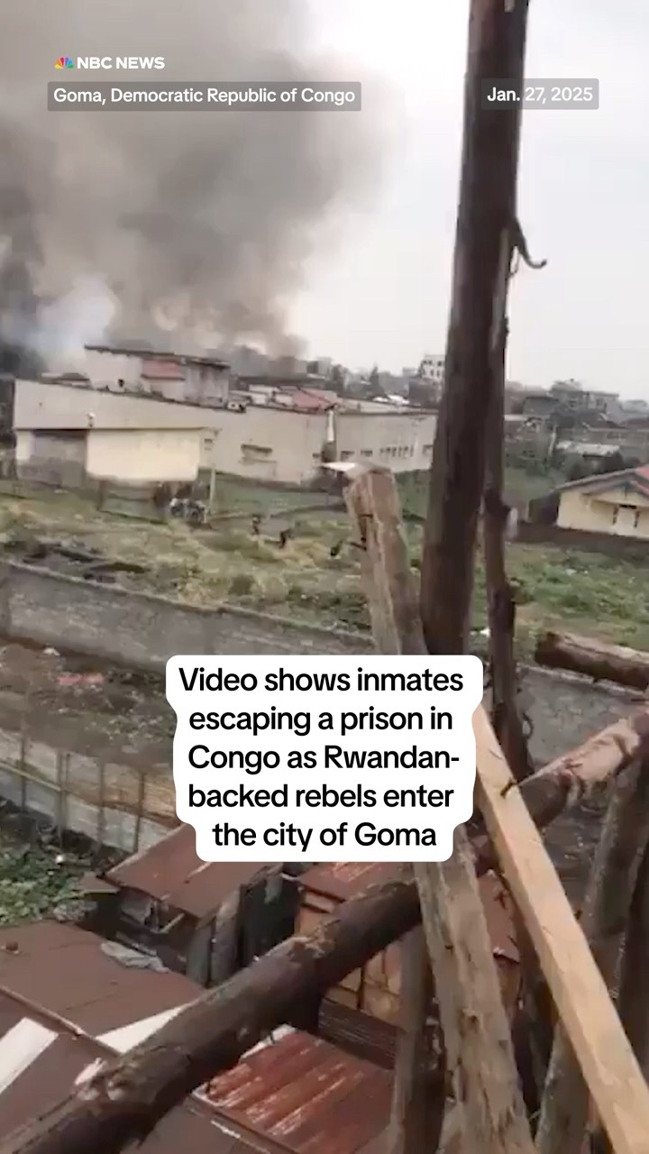 Video shows inmates escaping a prison in Congo as Rwandan backed rebels enter the city of Goma