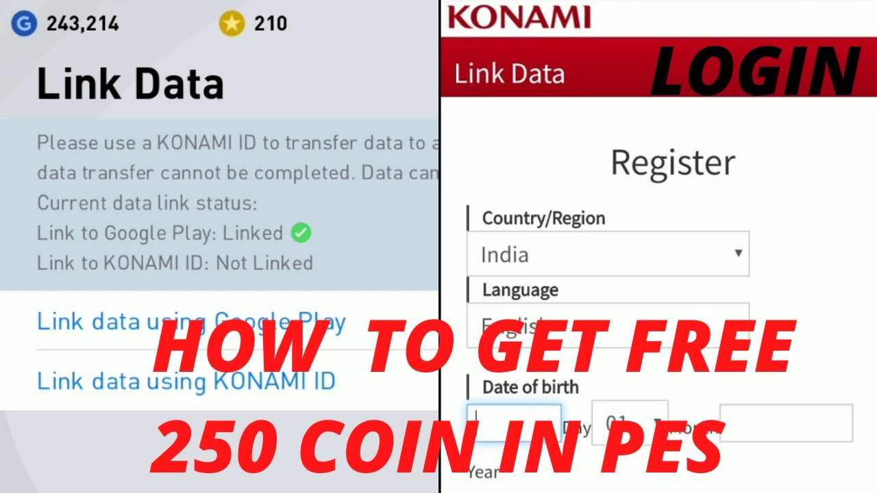 How To Register Konami Id In Pes 21 Mobile Login In Pes 21 How To Get My Pes Account Back Youtube