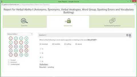 Gate online test series questions (practice papers) previous year test series Verbal ability 1