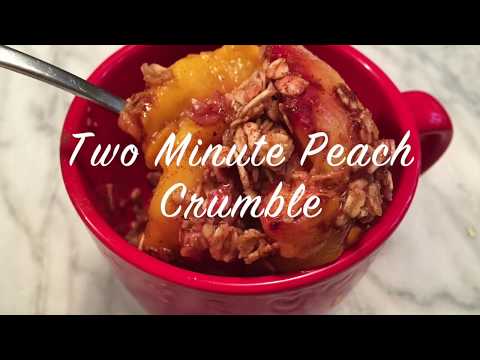 TWO MINUTE PEACH CRUMBLE! Healthy dessert for one!