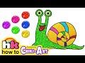 How To Draw A Snail | Drawing & Painting For Children | HooplaKidz How To