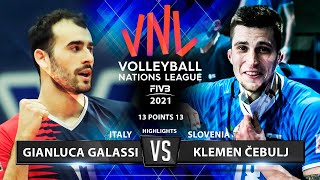 Gianluca Galassi vs Klemen Cebulj | Italy vs Slovenia | VNL 2021 | Highlights