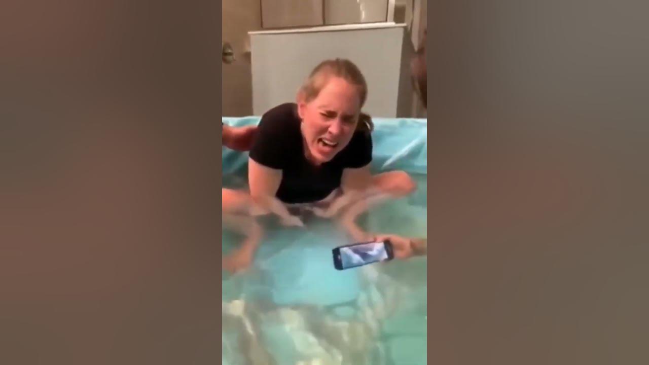 girl is giving birth in water  water baby birth  #babybirth