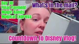 Countdown to Disney Vlog E2: Day 30 Final Payment, Magic Bands and Magical Express!