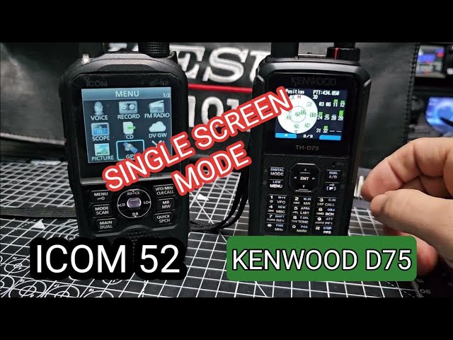 KENWOOD D75 & ICOM ID-52 - GPS SINGLE SCREEN MODE - YouTube