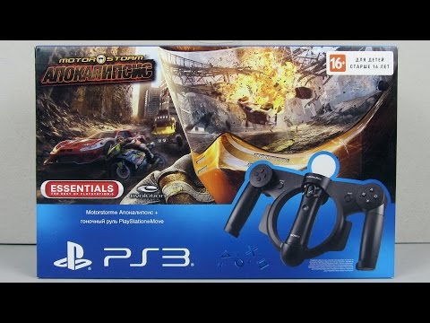 Руль PS Move Racing Wheel для Playstation 3 + Игра MotorStorm: Apocalypse (PS3) Распаковка Руль PS Move Racing Wheel для Playstation 3 + Игра MotorStorm: Apocalypse (PS3) Распаковка