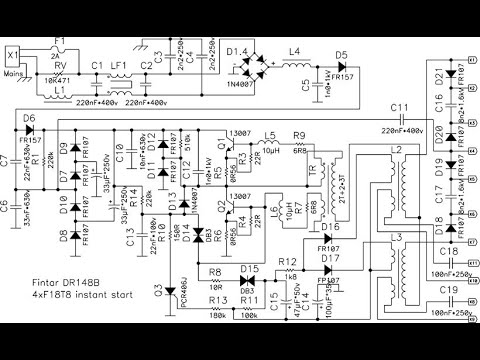 Ремонт электронного балласта -ЭПРА- FINTAR DR184B-