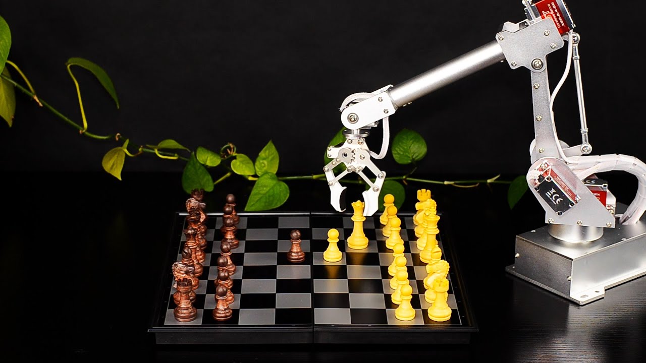 7Bot Desktop Robot Arm playing chess with human 