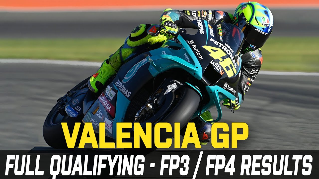 MotoGP Valencia GP 2021 Full Qualifying results - FP3 - FP4 Last Valentino Rossis Qualifying