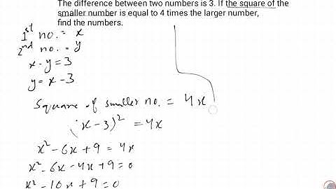 The difference between two numbers is 3. If the square of the smaller number  ....