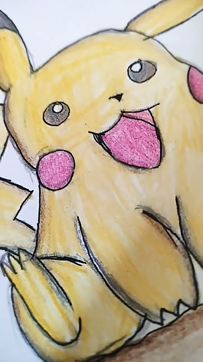 cute Pikachu drawing with pencil colour #naruto #anime #dbs #song #
