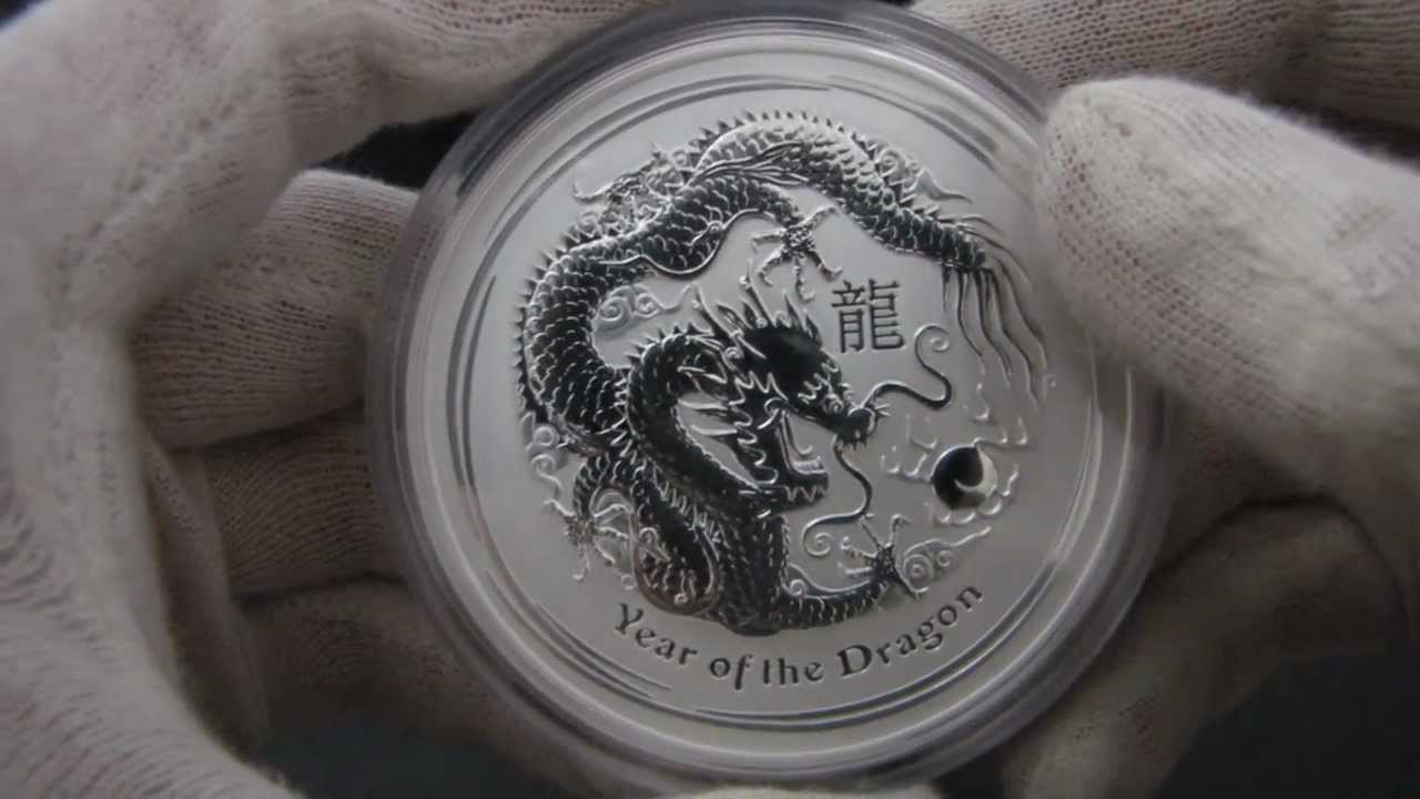 2012 Australian Lunar Series II Year of Dragon 5oz Silver Coin