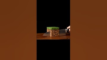 AI ASMR KNIFE CUTTING ~ MINECRAFT GRASS BLOCK 2 #shorts