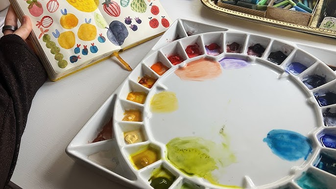  MEEDEN 18-Well Porcelain Artist Paint Palette, Mixing