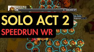 [22:03] SOLO Act 2 SPEEDRUN WR | Roblox Tower Defense Simulator TDS