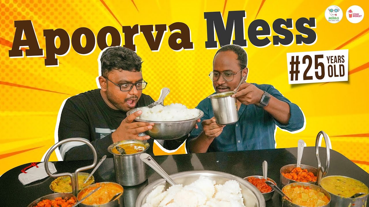 UNLIMITED Veg Meals for Rs.100/- | Apoorva Mess (25 YEARS OLD), Hyderabad | Food Monks | Chai Bisket