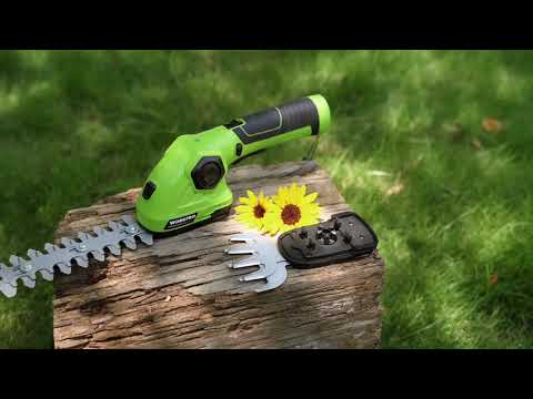 WORKPRO 7 2V Handheld Hedge Trimmer- 2 In 1 Lithium Ion Cordless Garden Tools Cordless Grass Shear