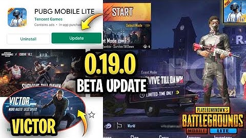 Pubg Mobile Lite New 0.19.0 Beta Update || New Mode || Victor Character Finally Out || Release Date