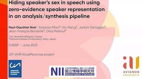 Hiding speaker sex in speech using 0-evidence speaker representation in analysis/synthesis pipeline