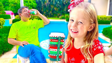 Nastya copia o pai o dia todo, uma nova história engraçada para crianças