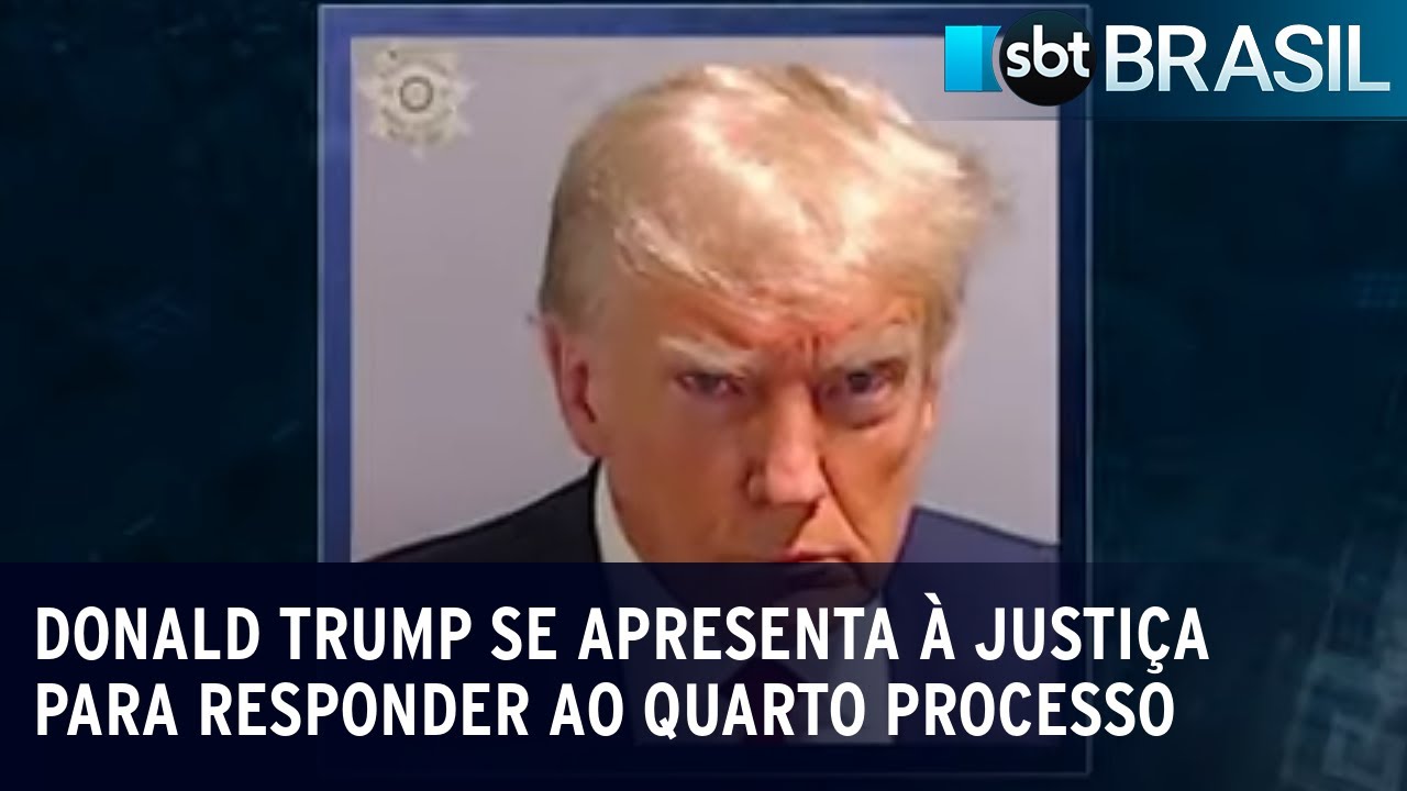 Trump se apresenta à Justiça e tira foto como detento | SBT Brasil (25/08/23)