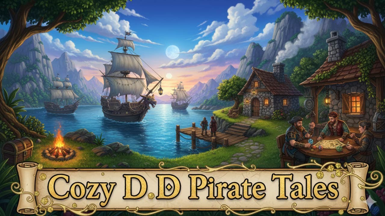 Seaside Tavern Lore: Cozy Fantasy & D&D Pirate Stories | Music & Ambience