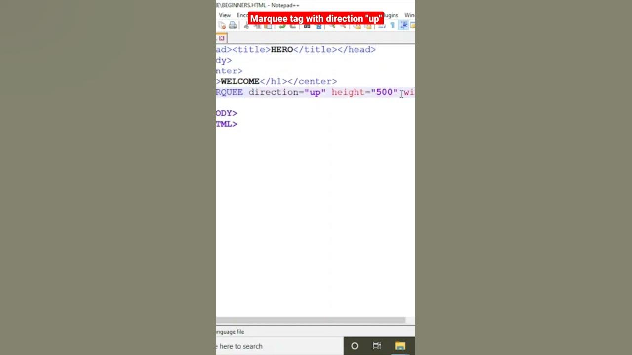 Marquee tag html marquee html tutorial for beginners htmltutorial