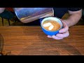 How to make latte art bird using free pour and dry foam techique